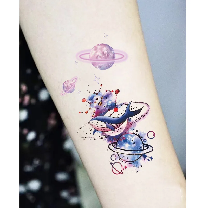 Temporary Tattoo Sticker Cartoon Cute Shy Bunny Animal Chinese Japanese Text Waterproof Art  Fake Tattoos Flash Tatoos Men Women images - 6