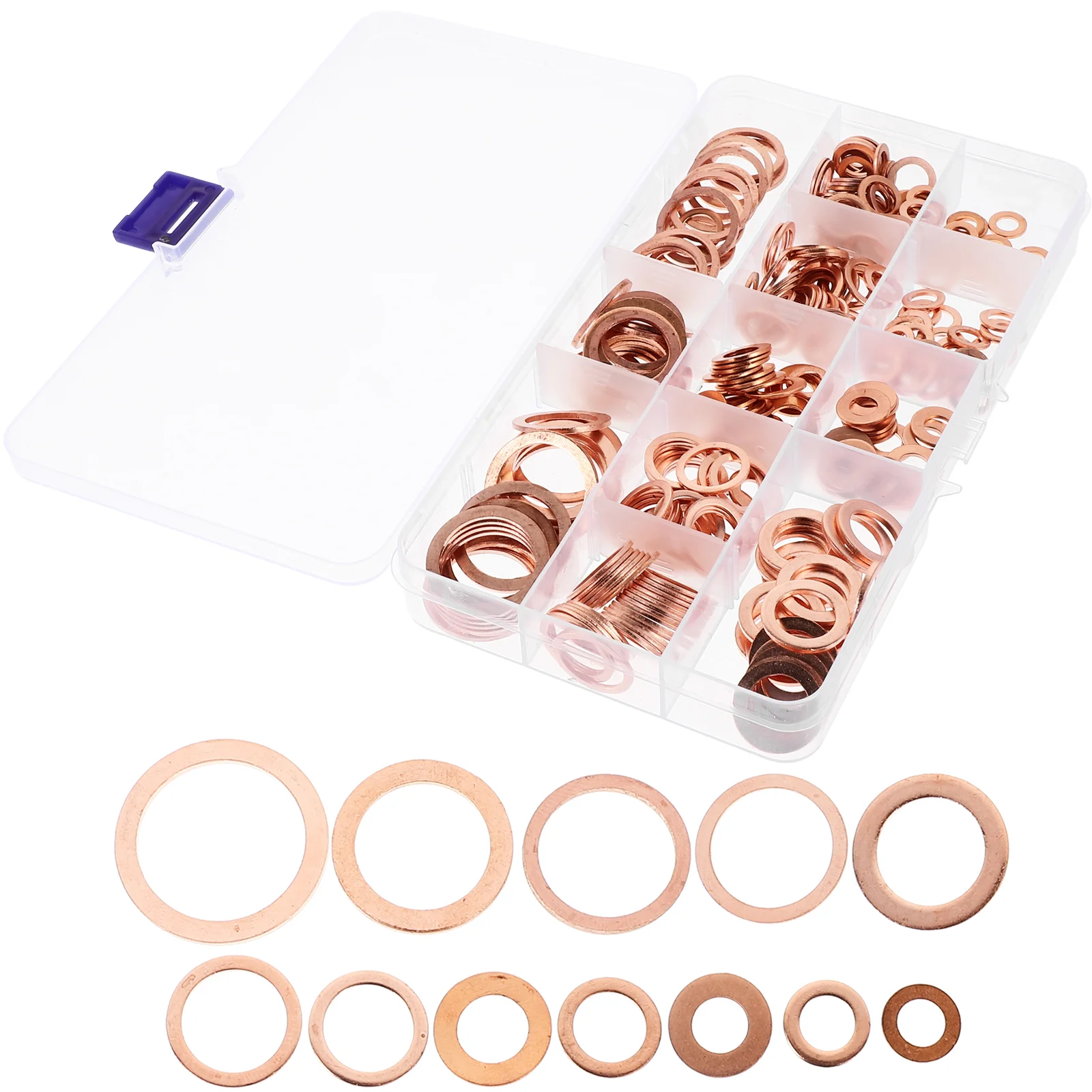 

280 Pcs Flat Washers Copper Sealing Anti-stress Oil Plug Crush Assortment Drain Gasket