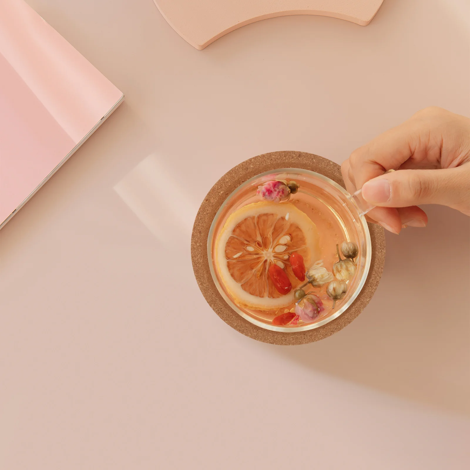 

Coasters Cup Coaster Mat Cork Wood Drink Round Table Natural Mug Heat Resistant Absorbent Placemats Wooden Teacup Mugs Placemat