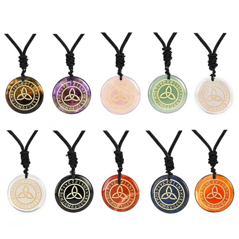 Очарование из натурального камня с узлом Triquetra ожерелье ювелирные изделия на