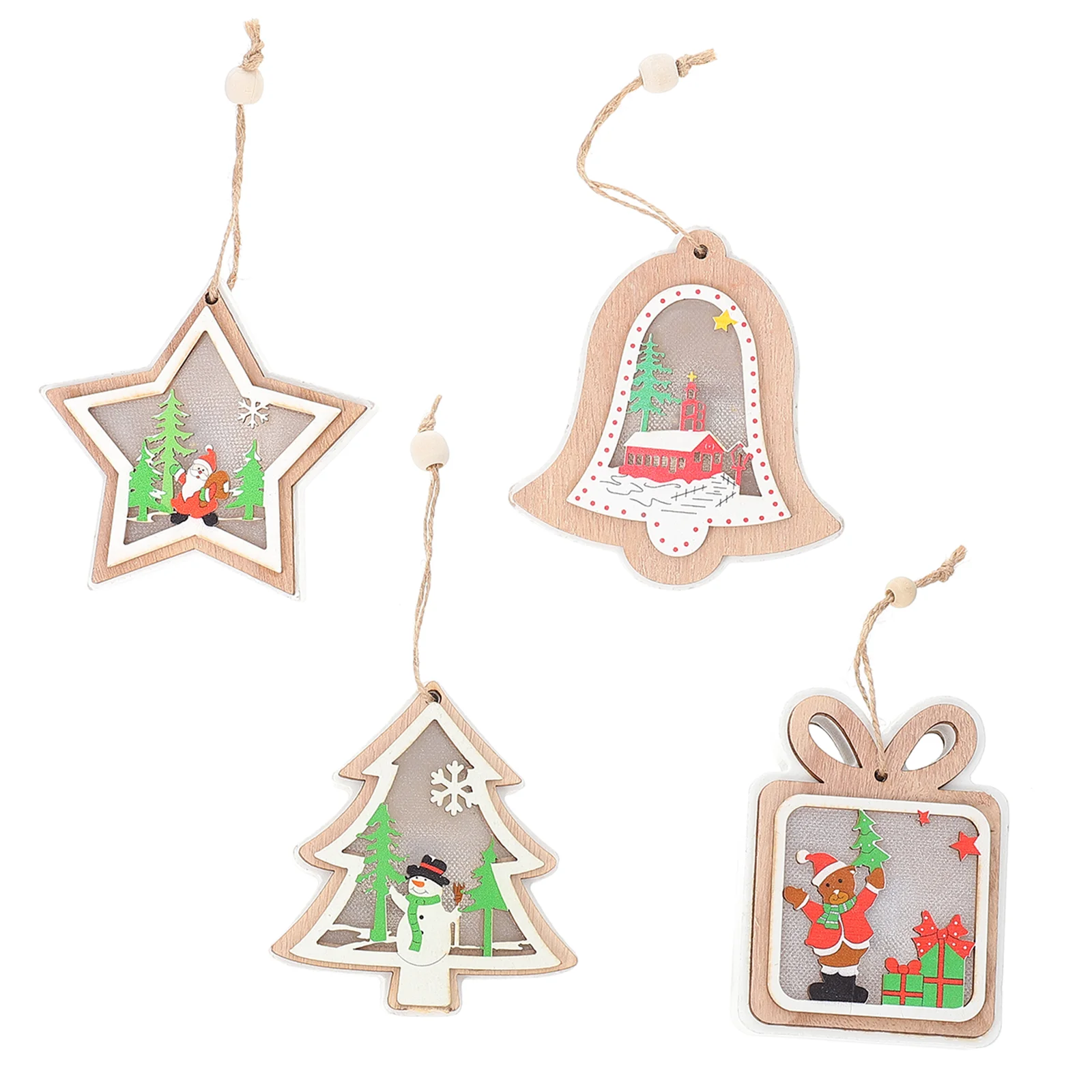 

4pcs Christmas Luminous Party Adorns Party Pendants Tree Hanging Adorns