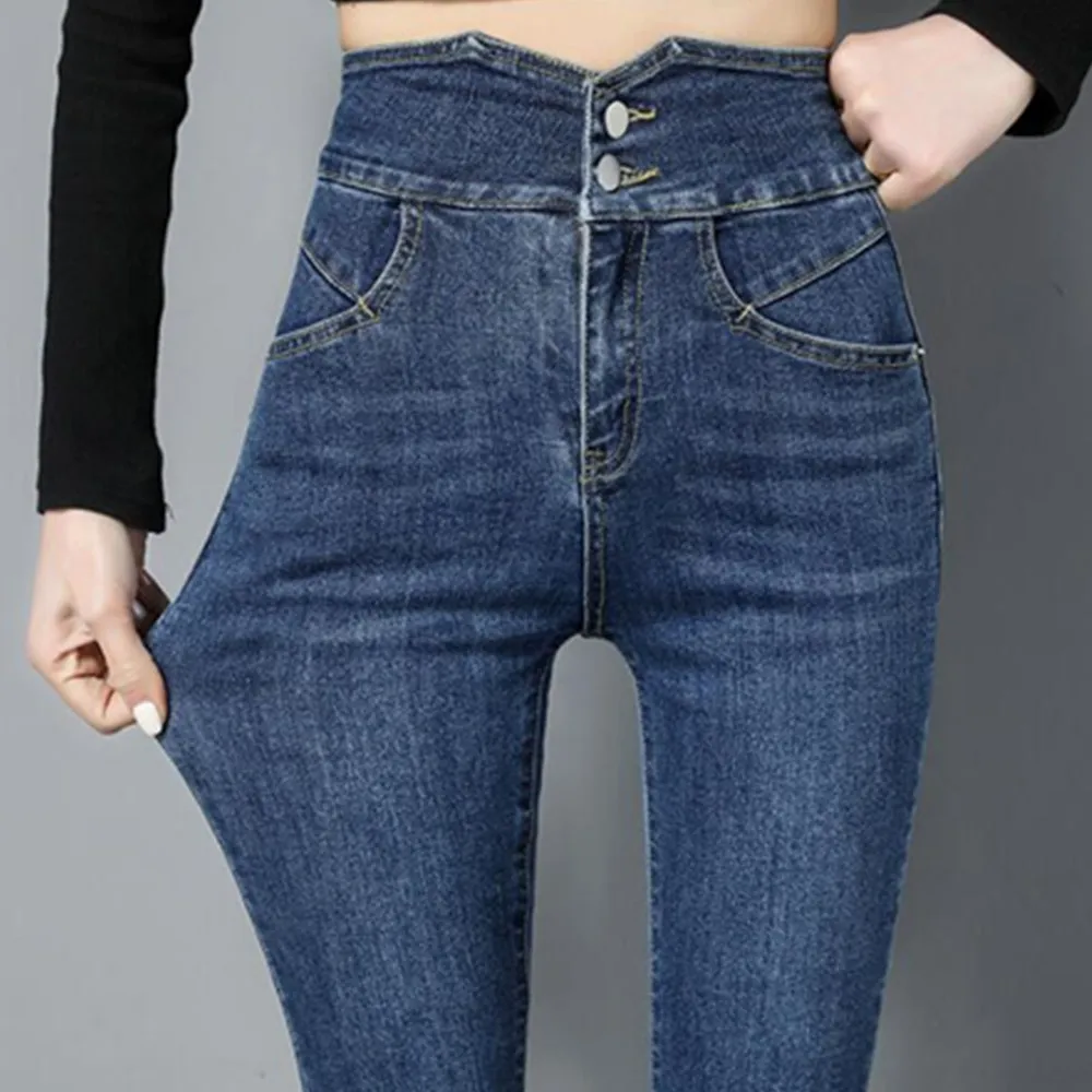 

Джинсы с высокой талией Bellbottom, уличная одежда, модные синие джинсы, женские облегающие джинсовые брюки пуш-ап, женские черные сексуальные ра...