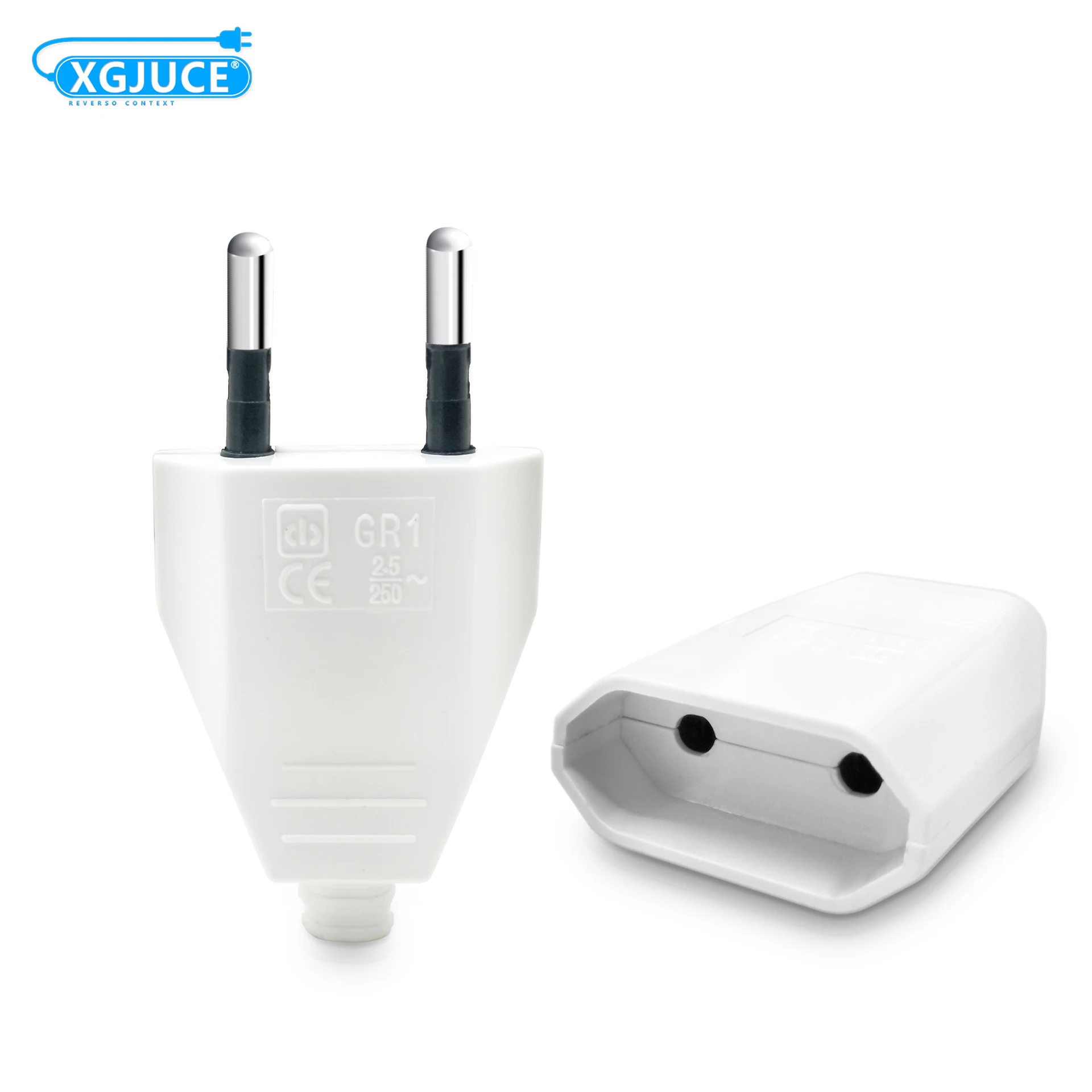 Plug Adapter European Socket Adapter Male Female 2 Pin AC Electrical Connector Wire Rewireable Extension For Korea Spain Israel