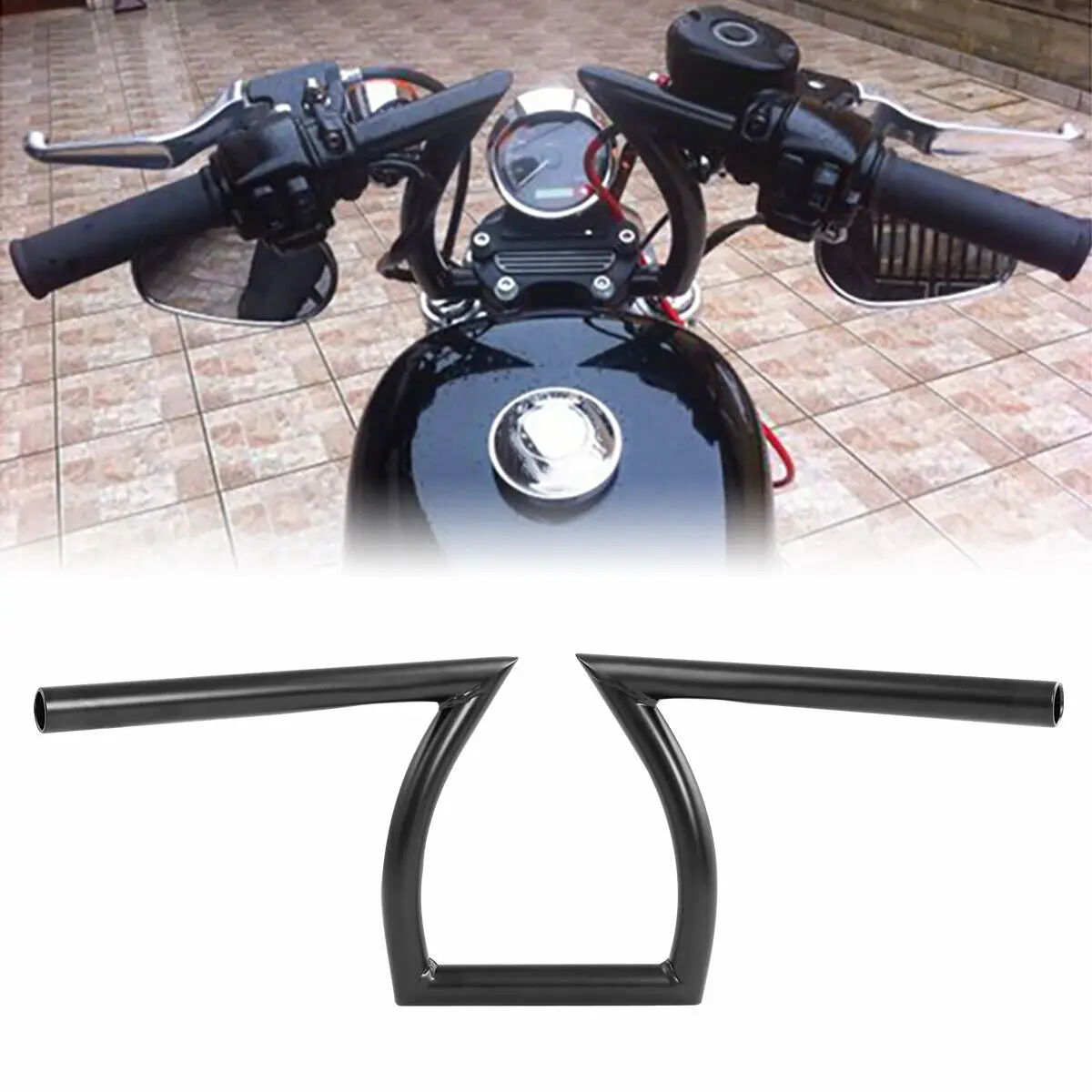 

Мотоциклетный руль 1 дюйм, Z-образный руль для Honda Rebel 250 Shadow Aero 750 Saber 1100 VLX 600, мотоциклетный поплавок Custom Sportster XL883 1200