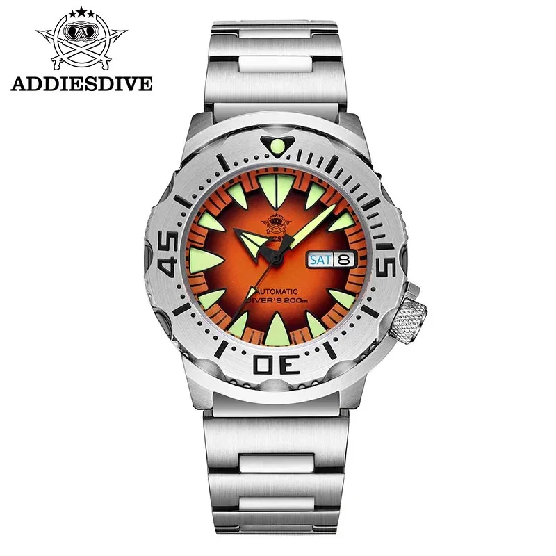 Мужские механические часы ADDIESDIVE AD2103 42 мм 200 м для дайвинга с сапфировым