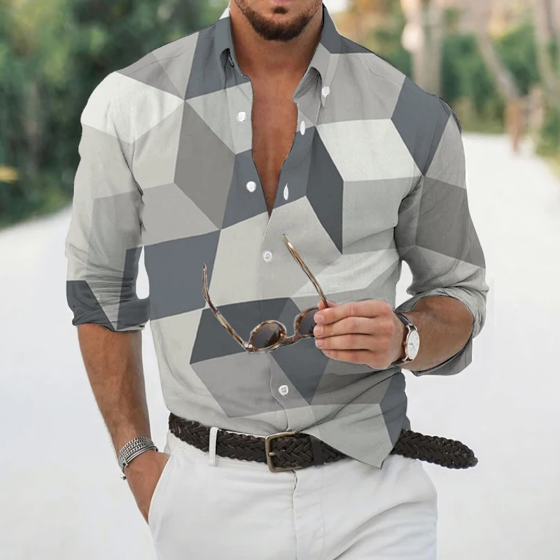 

Fashion Luxury Men Shirt Single Breasted Hawaii 3d Shirts Casual Brand Cardigan Print Long Sleeve Tops Men's Clothing 2022 Tops