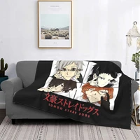bungou stray dogs anime blanket dazai osamu nakahara chuuya fleece throw blankets home couch printed soft warm bedspread