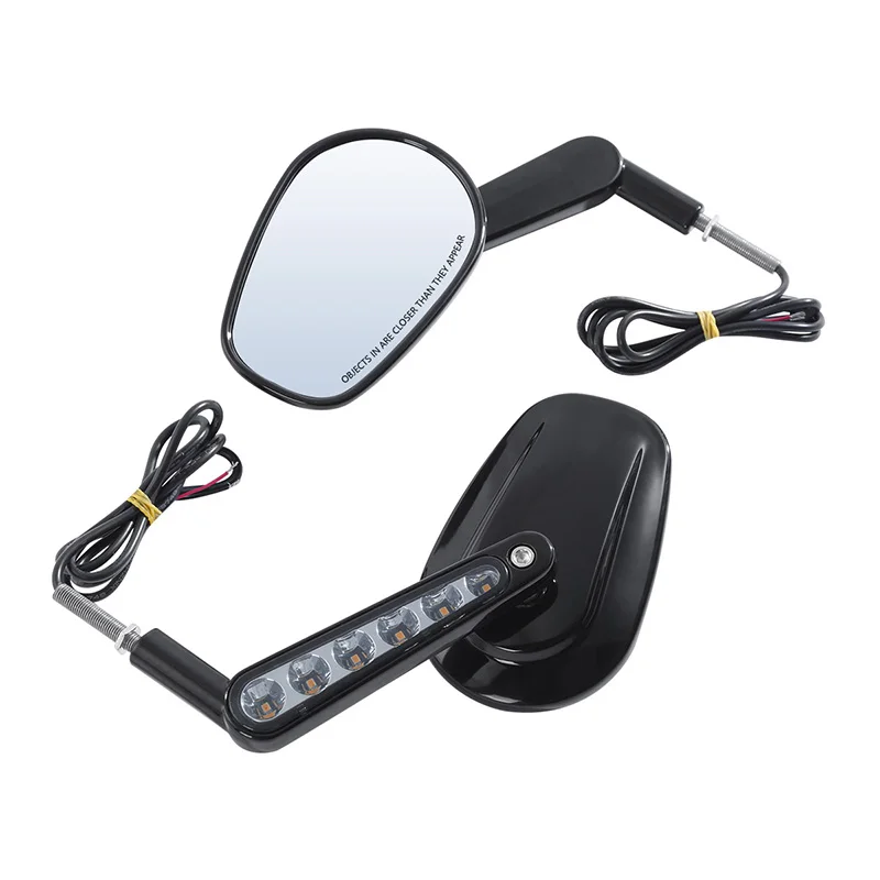 Фото Новые боковые зеркала заднего вида для мотоциклов с LED-подсветкой и указателями поворота для Harley V-Rod VRSCF 2009-2017 DONGRAN №4