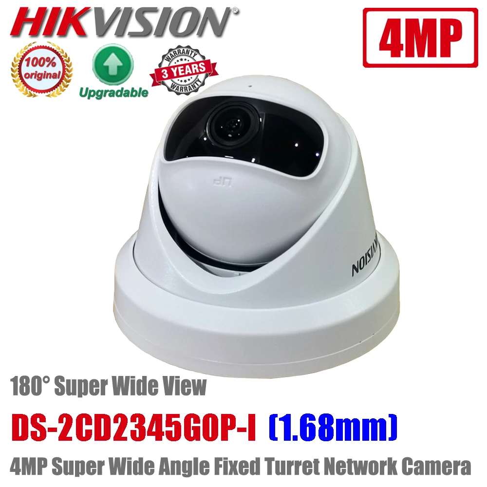 

Оригинальная Hikvision DS-2CD2345G0P-I 4MP H.265 POE 180 ° супер широкоугольная IR сетевая башня CCTV IP камера