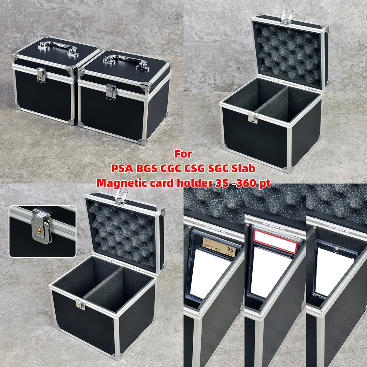 Фото Защитный футляр для хранения и переноски оцененных карт PSA BGS CSG CGC SGC с магнитным держателем для карт Pokemon, NBA, TCG, MTG. №1
