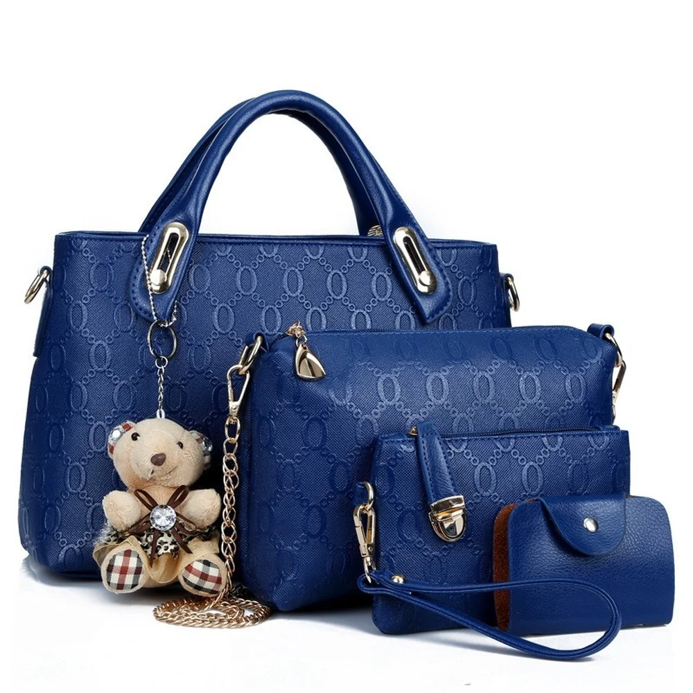 New Handbag Bear Bags Four-piece Set Messenger Women's Bag Fashion Women's Bag Hand Bag  Purse  Bags for Women