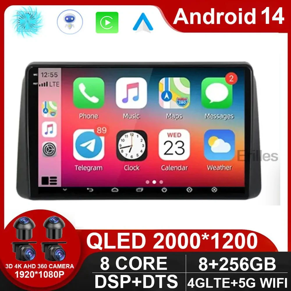 Автомагнитола на Android 14 мультимедийный видеоплеер для Chrysler Grand Voyager 5 2011 - 2015 Dodge