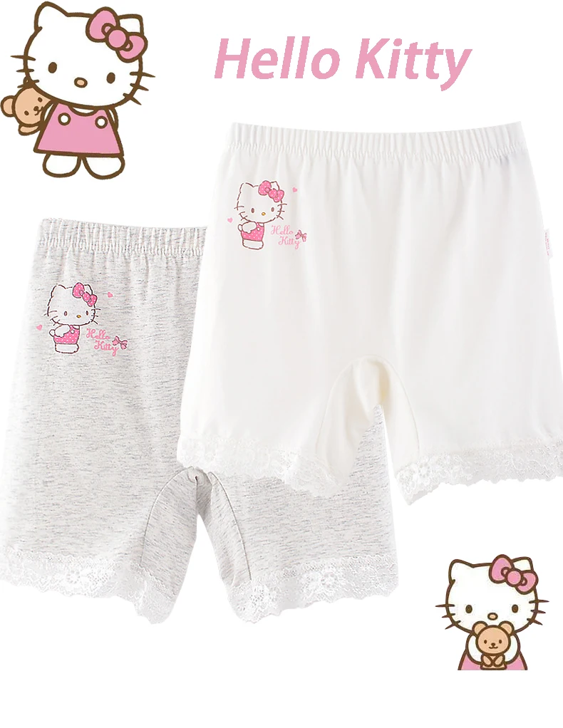 

Hello Kitty Children's Safety Pants Tight Trousers Anti Glare Pure Cotton Soft Breathable Panties Girls Boxer Shorts Two Pack