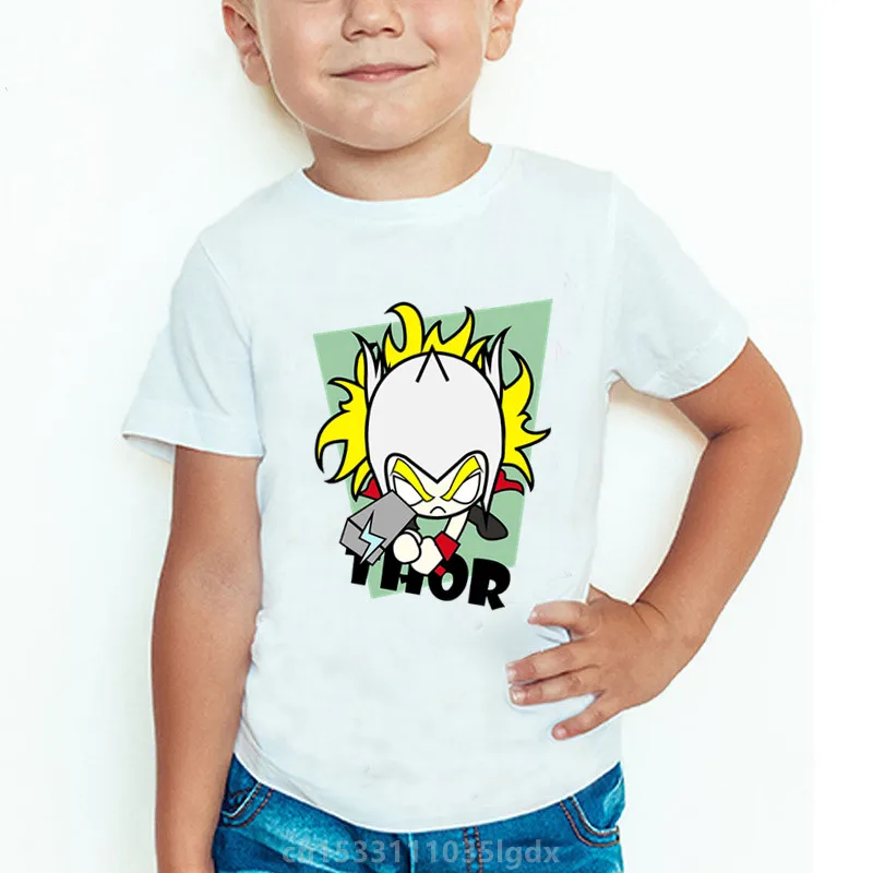 

Marvel Kids T shirt Avengers Iron Man Spiderman Hulk Thor Deadpool Print Boys Clothes Funny Children Tops Baby Girls T-Shirts