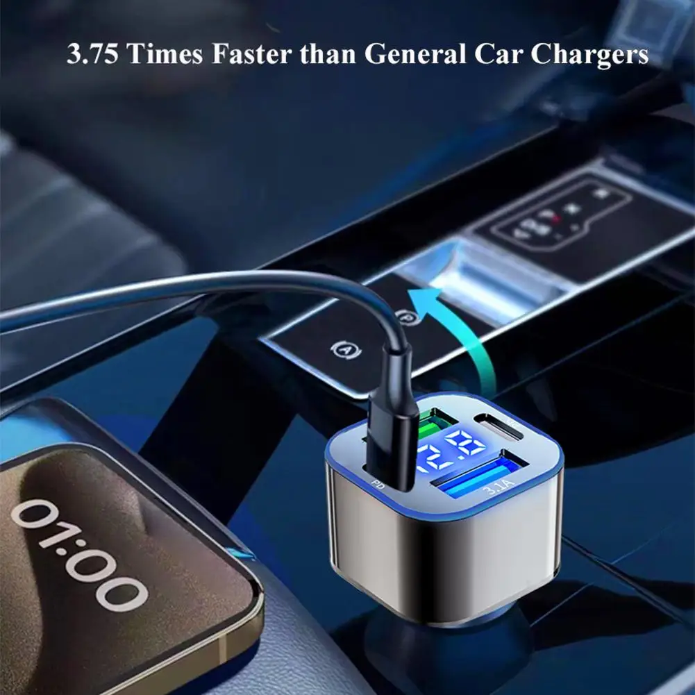 Автомобильное зарядное устройство 4 в 1 250 Вт USB Type-C 5 портов