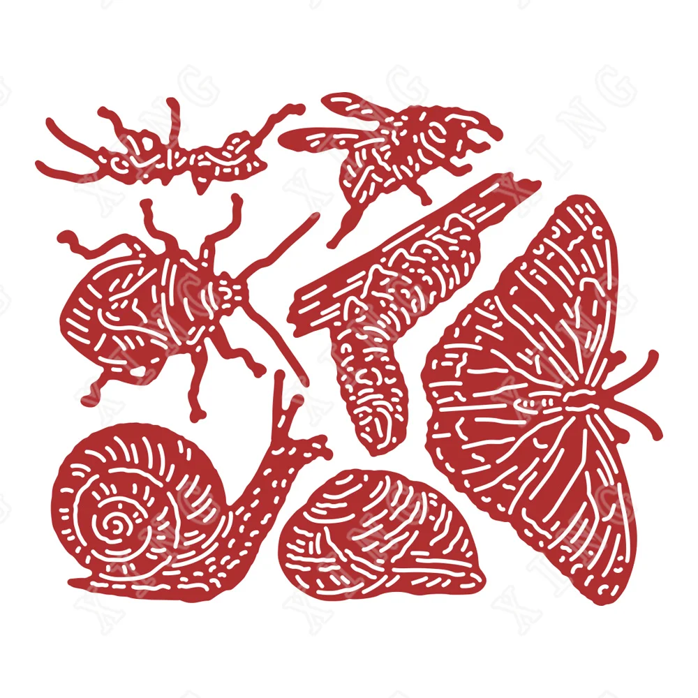 

Bee Butterfly Snail Critters New Metal Cutting Dies Scrapbook Diary Decoration Stencil Embossing Mold Diy Greeting Card Handmade