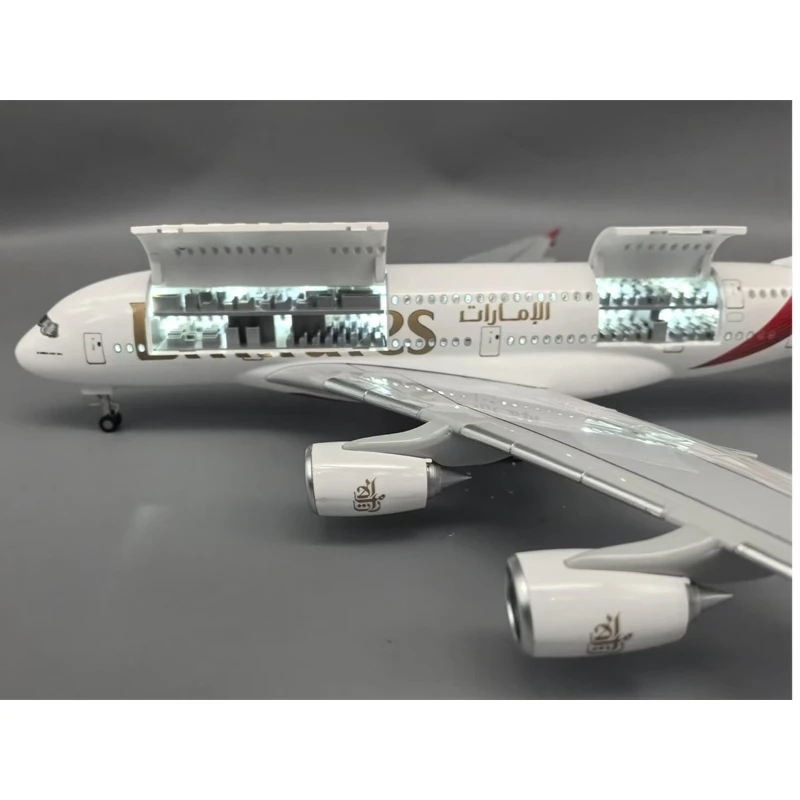 Новый тип литья под давлением модель A380 Emirates Airways, смоляная открывающаяся дверь кабины, самолет с легкой коллекцией авиакомпании, подарки (art.: 3920cf7340ede) - 3920cf7340ede