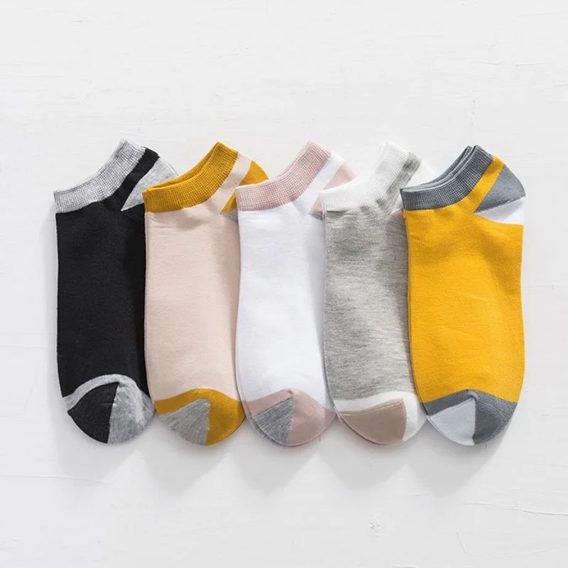5 Pairs Men Socks Breathable Cotton Sports Ankle Socks Fashion Sport Casual Boat Socks Spring Summer Autumn Male Street Style