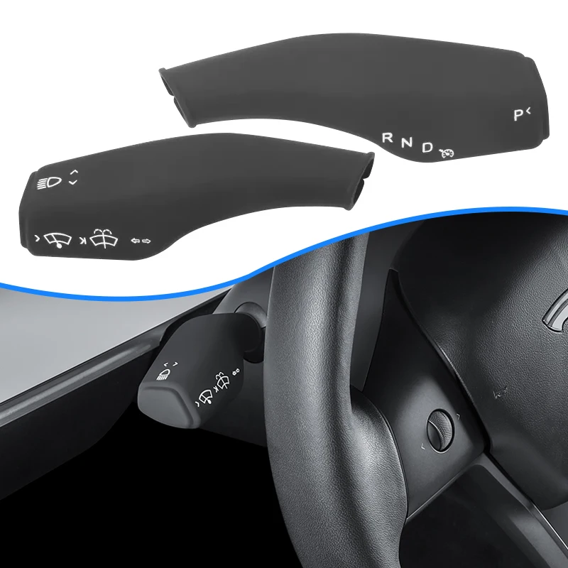 

Car Turn Signal Handle Cover Gear Handle Paddle Wiper Sleeve Protection Sticker For Tesla Model 3 Y Steering Lamp Lever Cover