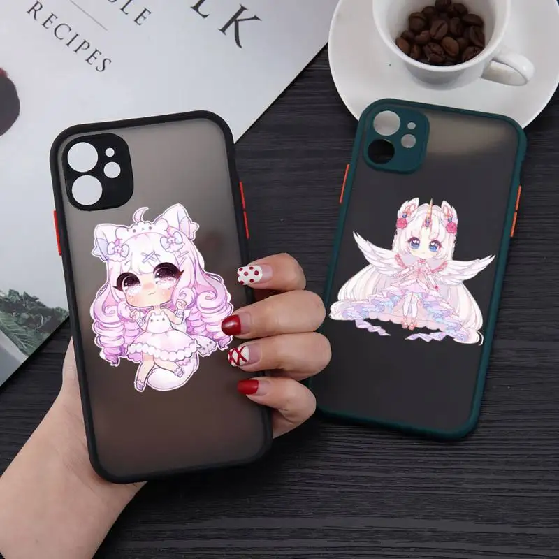 Чехол для телефона с милым рисунком аниме девочки Матовый Прозрачный чехол iphone 7 8