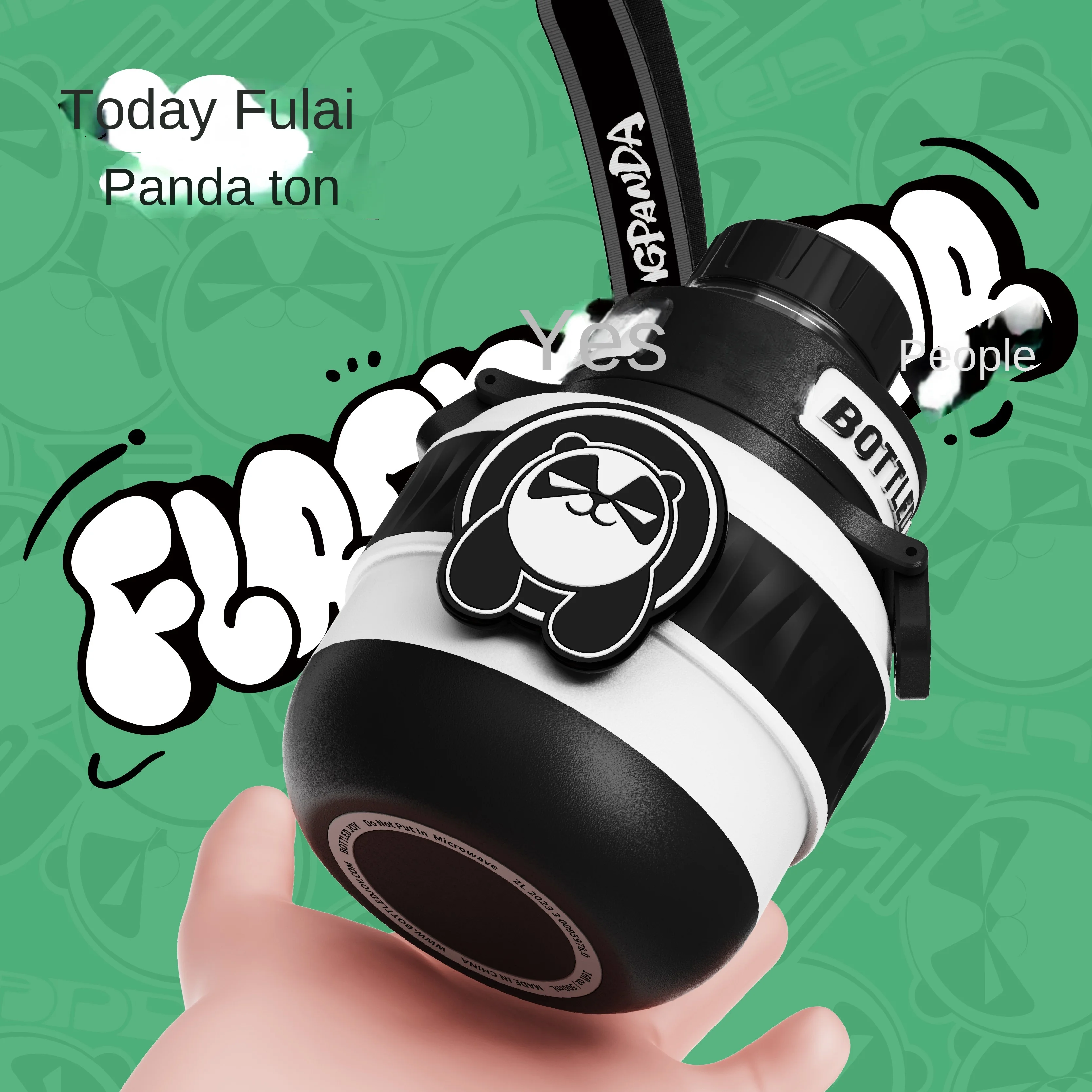 

Портативная силиконовая чашка на одно плечо из нержавеющей стали, легко моющаяся, устойчивая к падениям, милая мультяшная изоляция, льдонепроницаемая чашка в виде панды