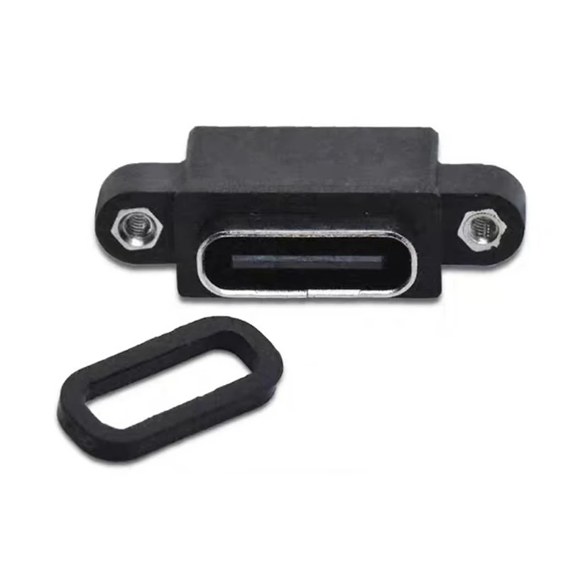 

20 Pcs Micro-USB TYPE C 4Pin Waterproof Female USB C Socket Port With Screw Hole Power Charging Interface USB Connector