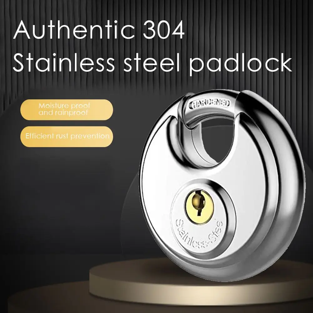 

Stainless steel Anti-theft Rustproof All copper core Locks Home Outdoor Pancake Padlock Safety Padlock