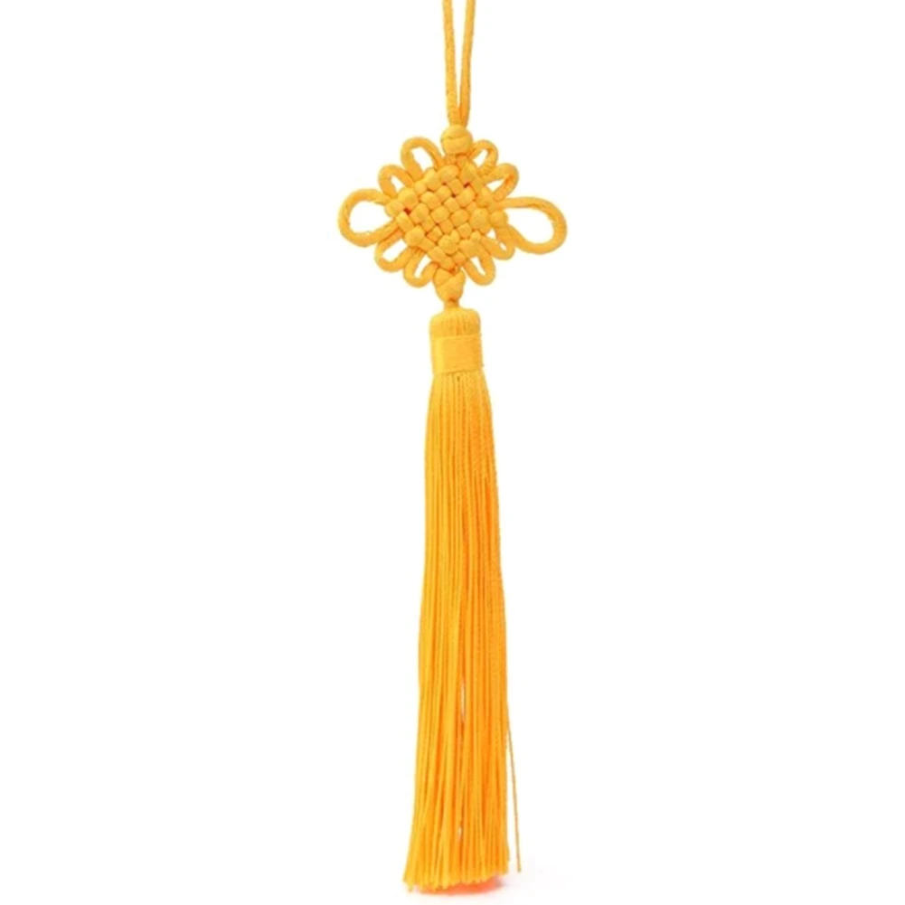 

50 Pcs Handmade Yellow Chinese Knots Soft Tassels Holiday Gift for Spring Festival Special Gift for New Year Decoration