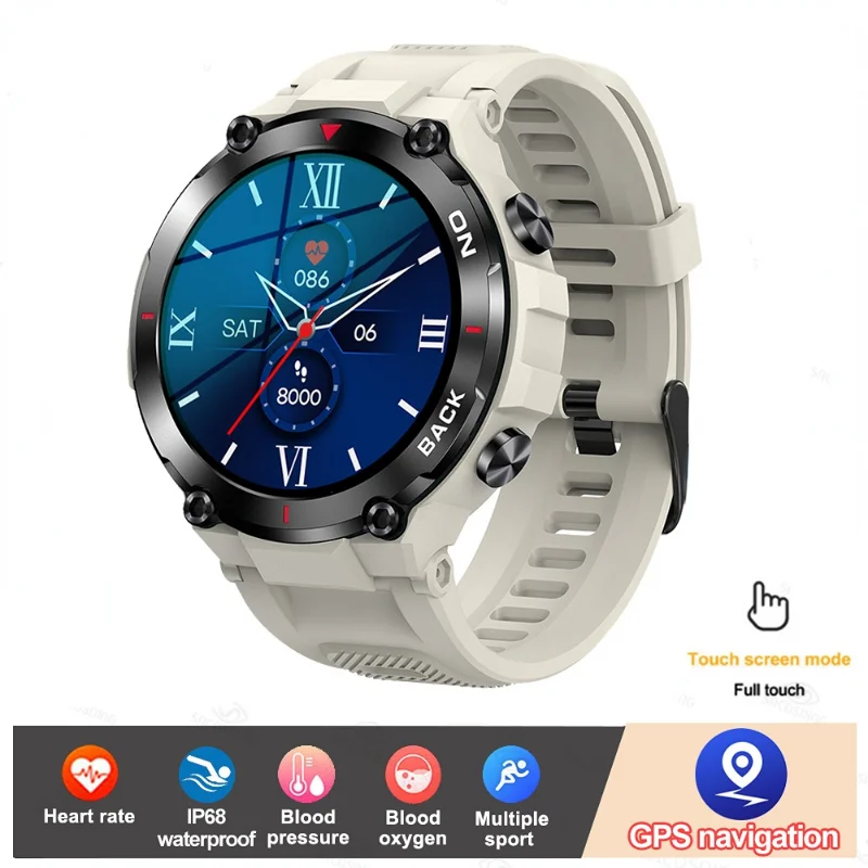 

Men Smart Watch GPS Outdoor Sport Fitness Tracker Bracelet Big Battery Super Long Standby Health Monitoring Smartwatch HD Screen