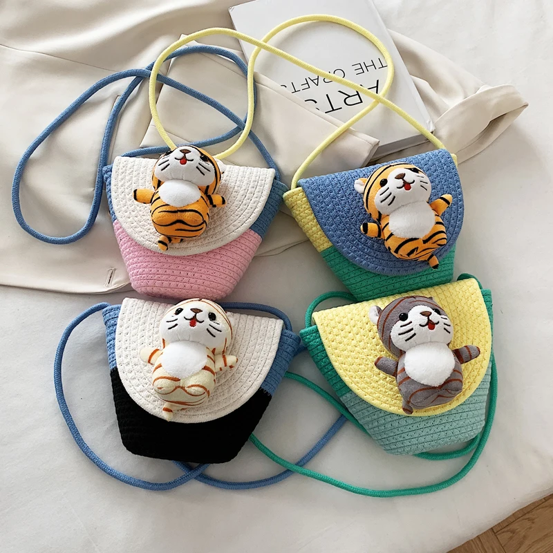 

Summer Cossbody Bags For Women Weave Women's Bag 2022 Trend Woman Shoulder Bag Cute Tiger Designer Clutch Messenger Satchel