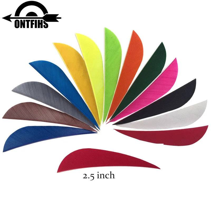 100 шт. ONTFIHS стрельба из лука Fletches 2 5 "Капля воды стрелы перо Fletching дюймов парабол