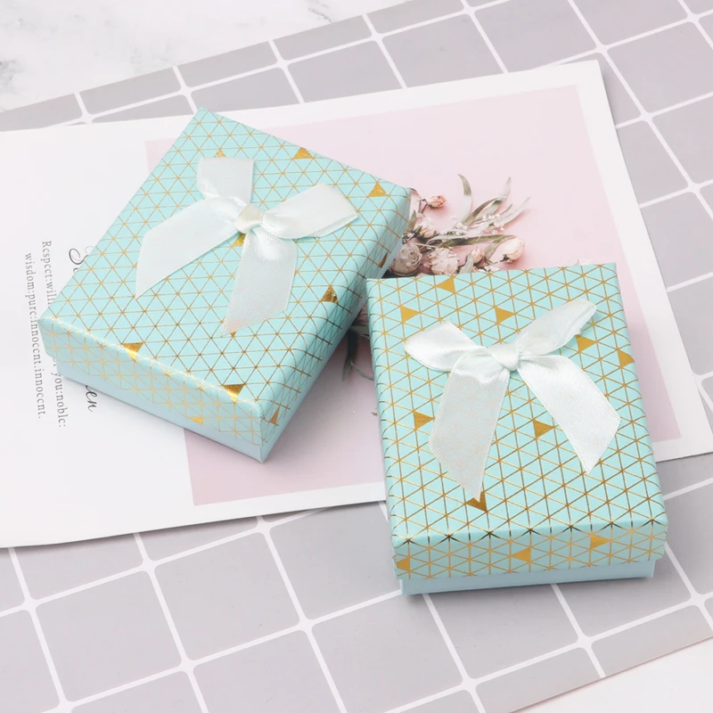 VHT Jewelry Organizer Storage Gift Box Necklace Earrings Ring Box 7x9x3cm Display Packaging Gift Case Free Shipping