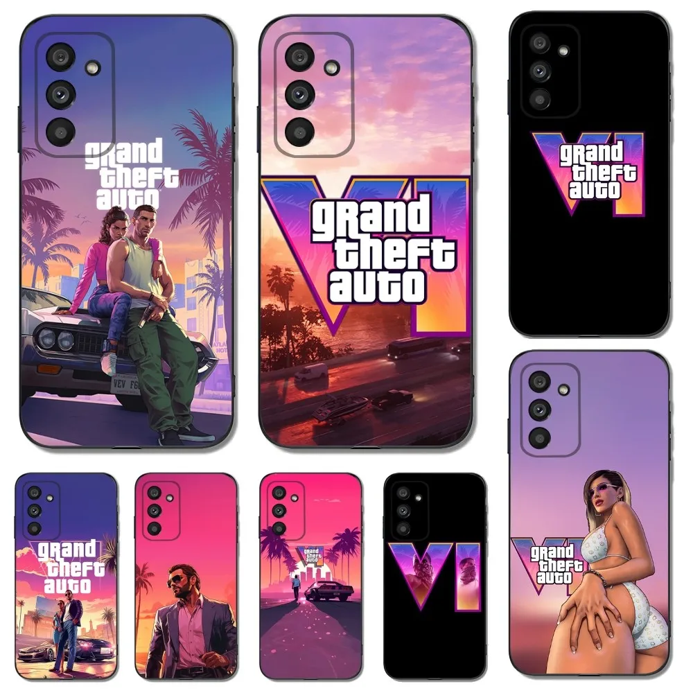 G-GTA 6G-Grand Theft A-Auto VI чехол для телефона SamsungS23 S22 S21 S20 Ultra Pro S10 S30Plus 20 Black Cover
