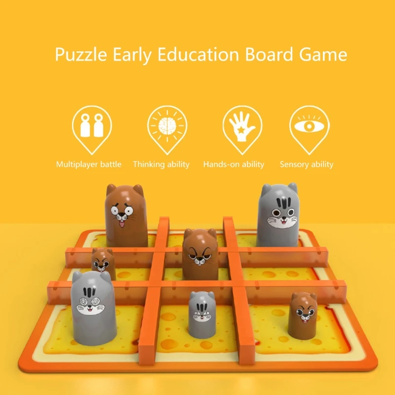 

Креативная ловушка для шахматных игр Tictactoe, тренировочная игра Tangram Montessori, настольная игра, подарок для семейного собрания