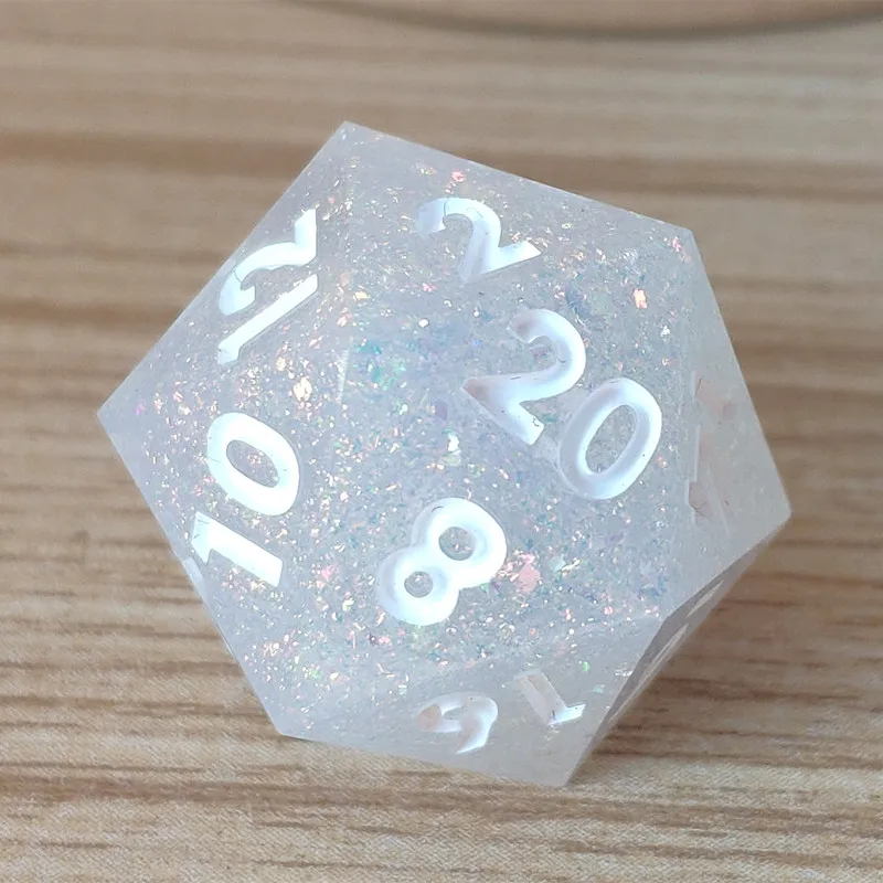 MINI PLANET White DND Dice Sets Polyhedral Resin Set With Sharp Edges Rpg Board Game 16mm D6 D20 D&ampD Custom |