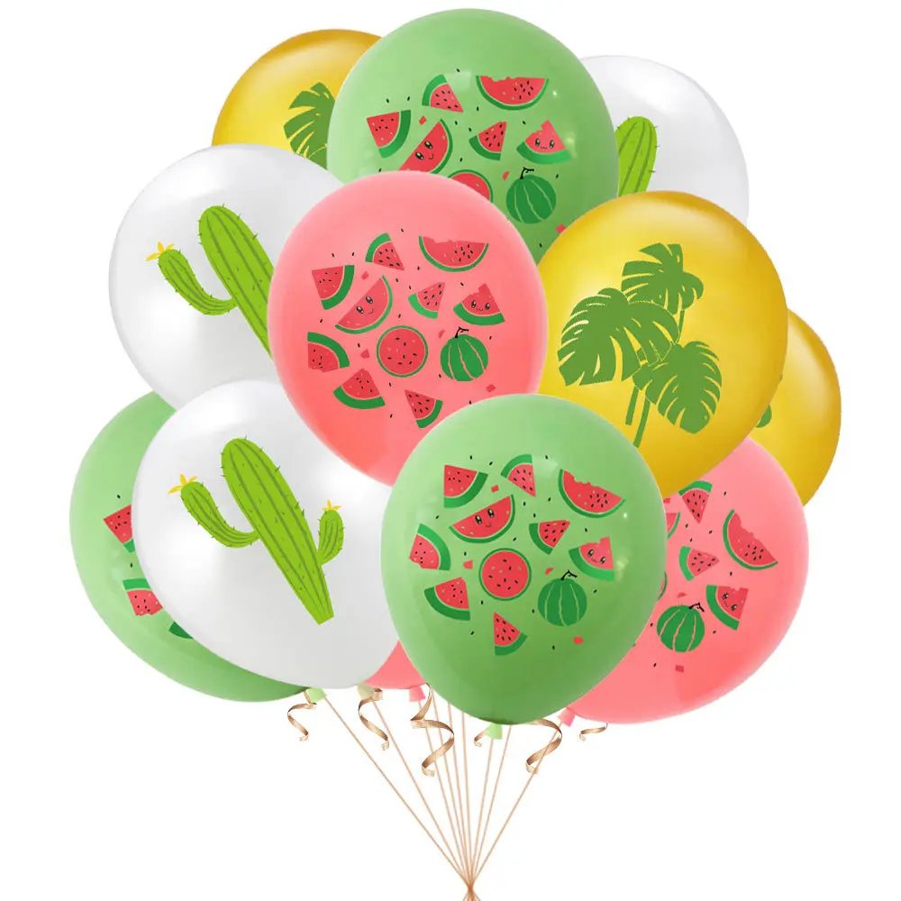 

10pcs Summer Watermelon Cactus Latex Balloon Pink White Helium Ballons Hawaiian Party Decoration Birthday Wedding Globes