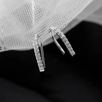 925 sterling silver created zircon stud earrings wedding party fashion hoop earrings for women minimalist and fresh jewelry