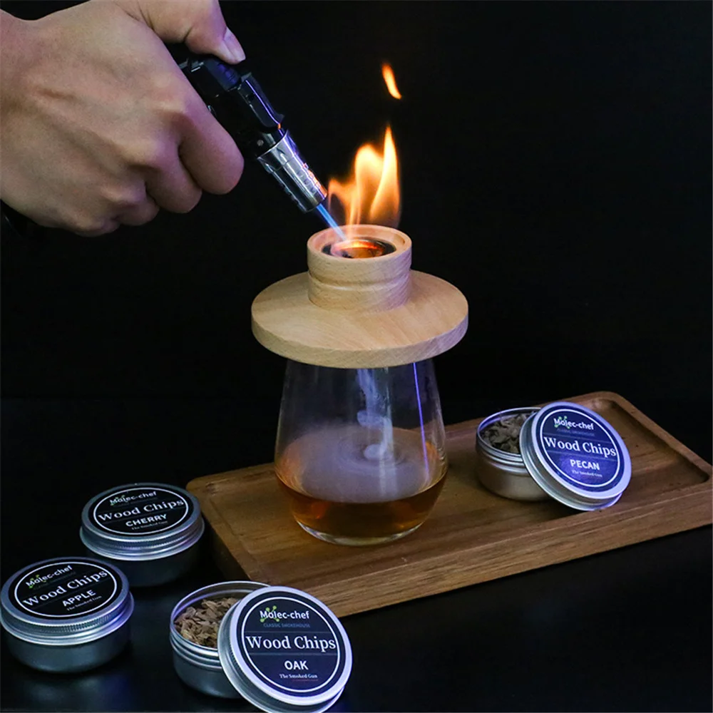 

Набор для приготовления коктейлей, креативные смесители для виски, Подарочная коробка с молекулярными пищевыми опилками для ароматерапии, деревянный коптер с восемью вкусами