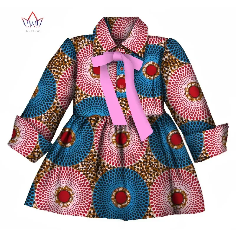 Новая модная африканская детская одежда Dashiki милые платья для девочек базен с