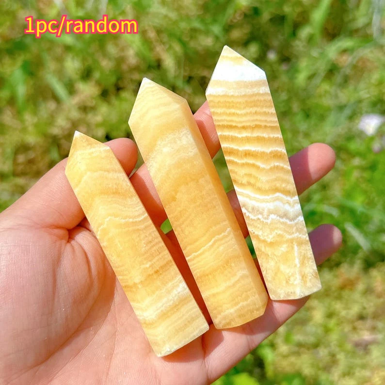 

Жёлтый кальцитовый обелиск для дома