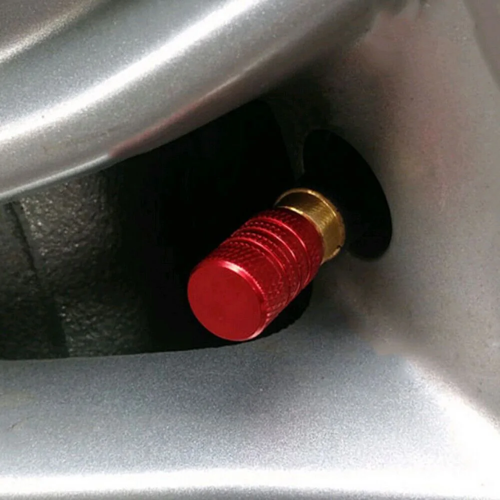 

Red Car Wheel Tyre Valve Stems Exterior Accessories 1.6*1cm Aluminium Exterior Accessories Screw Cap Accessories