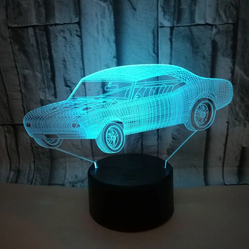 

Nighdn Car 3D Illusion Bedside Table Lamp 7 Color Changing Touch Switch Decoration Night Lamp Birthday Present for Kids Boys