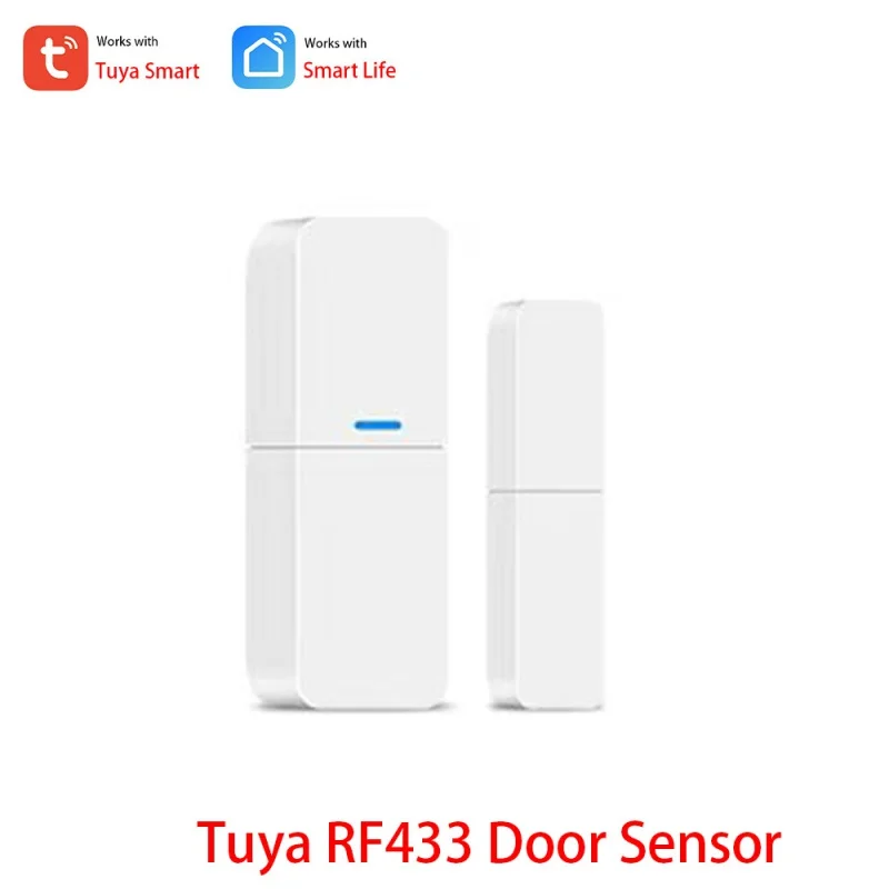 

Датчик двери окна Tuya WIFI RF433, датчик проверки состояния ВКЛ./ВЫКЛ., уведомления приложения, работает с системами Wi-Fi RF Hub TUYA