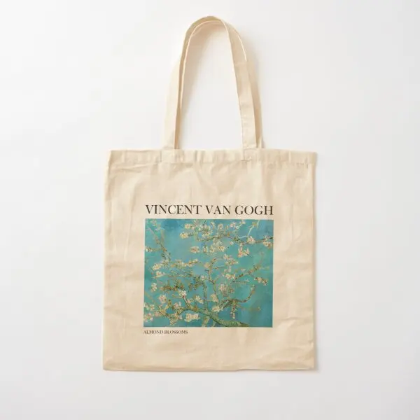 

Almond Blossoms By Vincent Van Gogh Cott Canvas Bag Reusable Foldable Shopper Travel Printed Unisex Casual Women Designer