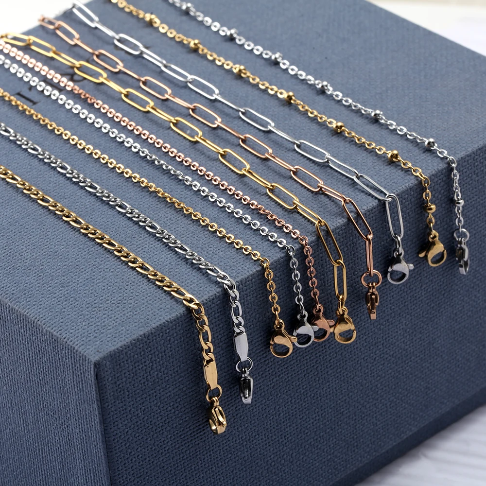 Женский браслет-цепочка из нержавеющей стали золотого цвета | Украшения и