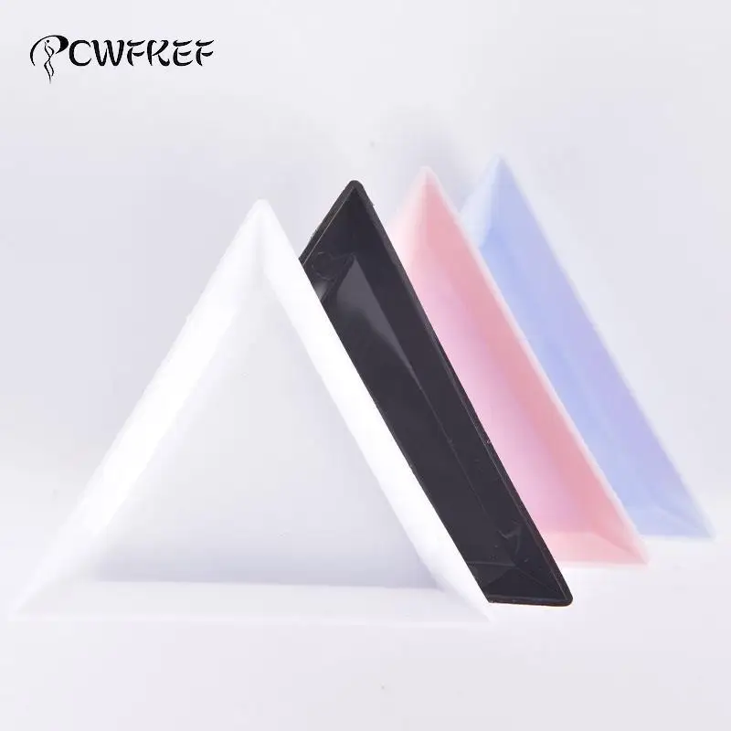 

10Pcs Triangle Plate Tray Rhinestone DIY Nail Art Decoration Dotting Tool