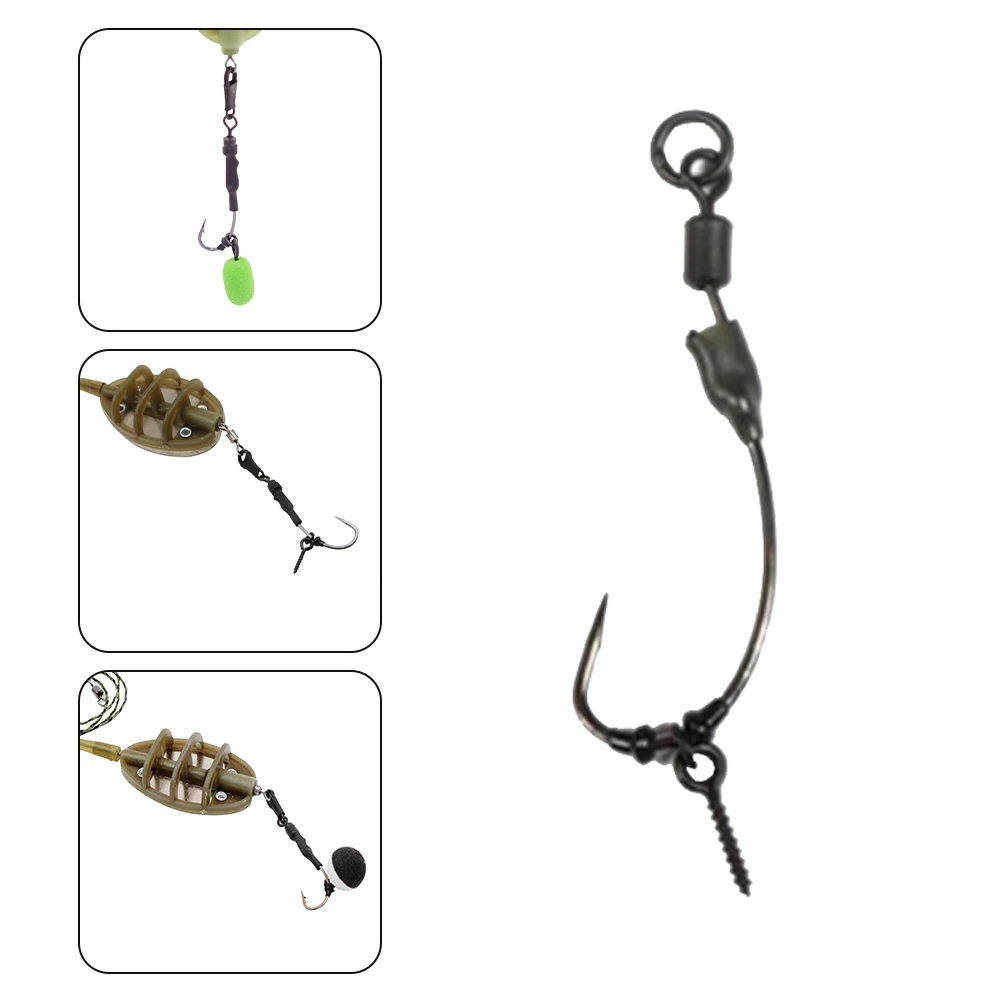 

3pcs/Pack Carp Fishing Ready Tied Ronnie Rigs Pre Made Spinner Rig Barbed Hooks Links Hair Combi Chod Rig 2 4 6 8 Tackle Pesca