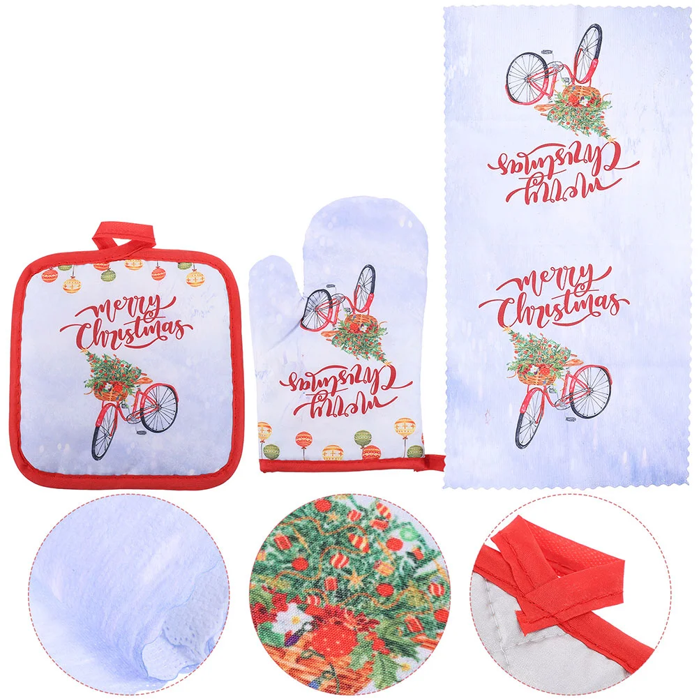 

1 Set Pot Holders Kitchen Towels Oven Mitts for Baking Cooking Grilling Home Decoration