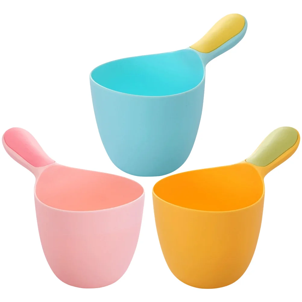 

3 Pcs Baby Water Scoop Spoon Plastic Bath Multipurpose Long Handle Kitchen Accessory Household Ladle Spoons