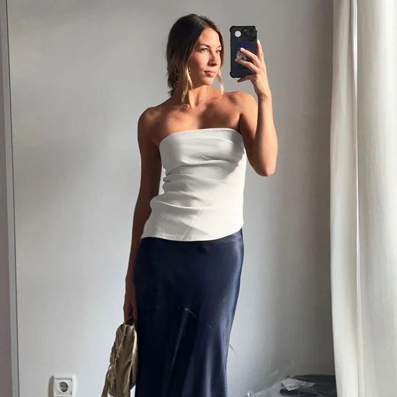 Женский белый бюстгальтер топ платье для выпускного вечера сексуальный летний